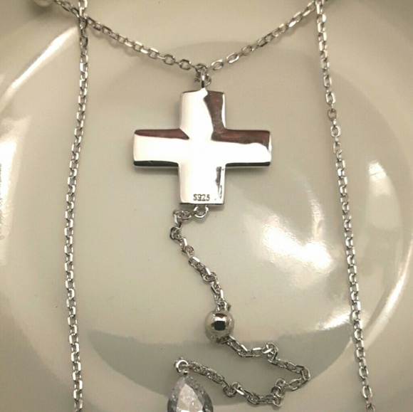 NEW LONG S925 FAITH,  LOVE "Y" NECKLACE - Picture 3 of 6